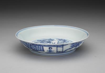 图片[2]-Dish with decoration of pine, bamboo, and plum and court ladies in underglaze blue, Ming dynasty, Jiajing reign (1522-1566)-China Archive